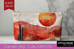 Boho Landscape Cosmetic Bag - Minimalist Makeup Bag PNG Product Image 1