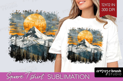 Boho Landscape Square Tshirt Background - Minimalist PNG Product Image 1