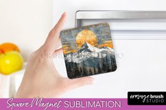 Boho Magnet Sublimation, Minimalist Landscape Magnet Design Product Image 1