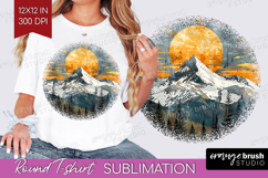 Boho Landscape Round Tshirt Background - Minimalist PNG Product Image 1
