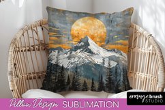 Boho Pillow Cover - Minimalist Landscape Pillow Sublimation Product Image 1