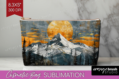 Boho Landscape Cosmetic Bag - Minimalist Makeup Bag PNG Product Image 1