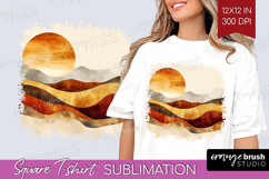 Boho Landscape Square Tshirt Background - Minimalist PNG Product Image 1