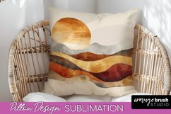 Boho Pillow Cover - Minimalist Landscape Pillow Sublimation Product Image 1