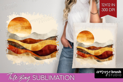 Boho Landscape Tote Bag - Minimalist Tote Bag PNG Product Image 1
