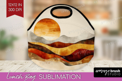 Boho Landscape Lunch Bag - Minimalist Lunch Bug PNG Product Image 1