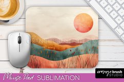 Boho Mouse Pad, Minimalist Landscape Mousepad Sublimation Product Image 1