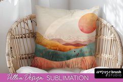 Boho Pillow Cover - Minimalist Landscape Pillow Sublimation Product Image 1