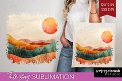 Boho Landscape Tote Bag - Minimalist Tote Bag PNG Product Image 1