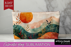 Boho Landscape Cosmetic Bag - Minimalist Makeup Bag PNG Product Image 1