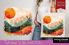 Boho Landscape Tote Bag - Minimalist Tote Bag PNG Product Image 1
