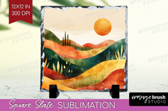 Boho Landscape Slate PNG - Minimalist Square Slate Product Image 1