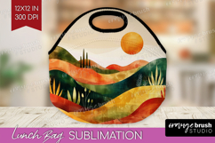Boho Landscape Lunch Bag - Minimalist Lunch Bug PNG Product Image 1