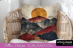Boho Pillow Cover - Minimalist Landscape Pillow Sublimation Product Image 1