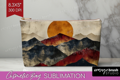 Boho Landscape Cosmetic Bag - Minimalist Makeup Bag PNG Product Image 1