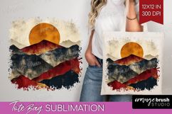Boho Landscape Tote Bag - Minimalist Tote Bag PNG Product Image 1