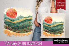 Boho Landscape Tote Bag - Minimalist Tote Bag PNG Product Image 1