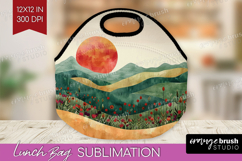 Boho Landscape Lunch Bag - Minimalist Lunch Bug PNG Product Image 1