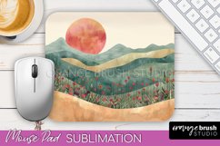 Boho Mouse Pad, Minimalist Landscape Mousepad Sublimation Product Image 1