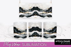 Boho Mug Wrap - Minimalist Landscape Mug Sublimation Design Product Image 1