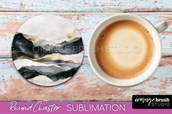 Boho Round Coaster Sublimation, Minimalist Landscape Design Product Image 1