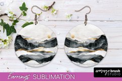 Boho Landscape Round Earring Sublimation, Minimalist Earring Product Image 1