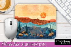 Boho Mouse Pad, Minimalist Landscape Mousepad Sublimation Product Image 1