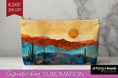 Boho Landscape Cosmetic Bag - Minimalist Makeup Bag PNG Product Image 1