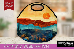 Boho Landscape Lunch Bag - Minimalist Lunch Bug PNG Product Image 1