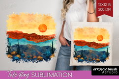 Boho Landscape Tote Bag - Minimalist Tote Bag PNG Product Image 1