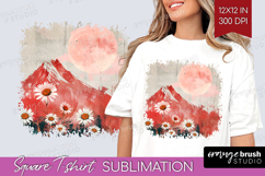 Boho Landscape Square Tshirt Background - Minimalist PNG Product Image 1