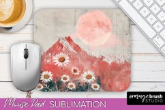 Boho Mouse Pad, Minimalist Landscape Mousepad Sublimation Product Image 1