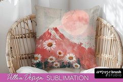 Boho Pillow Cover - Minimalist Landscape Pillow Sublimation Product Image 1