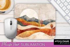 Boho Mouse Pad, Minimalist Landscape Mousepad Sublimation Product Image 1