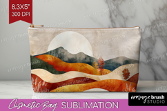 Boho Landscape Cosmetic Bag - Minimalist Makeup Bag PNG Product Image 1