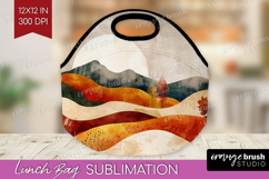 Boho Landscape Lunch Bag - Minimalist Lunch Bug PNG Product Image 1