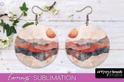 Boho Landscape Round Earring Sublimation, Minimalist Earring Product Image 1
