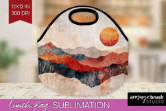 Boho Landscape Lunch Bag - Minimalist Lunch Bug PNG Product Image 1