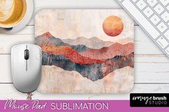 Boho Mouse Pad, Minimalist Landscape Mousepad Sublimation Product Image 1