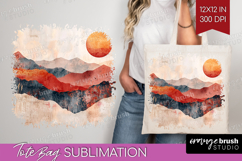 Boho Landscape Tote Bag - Minimalist Tote Bag PNG Product Image 1
