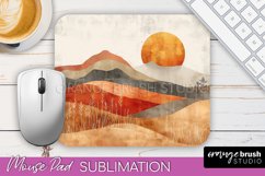 Boho Mouse Pad, Minimalist Landscape Mousepad Sublimation Product Image 1