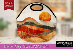 Boho Landscape Lunch Bag - Minimalist Lunch Bug PNG Product Image 1