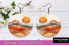 Boho Landscape Round Earring Sublimation, Minimalist Earring Product Image 1