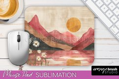 Boho Mouse Pad, Minimalist Landscape Mousepad Sublimation Product Image 1