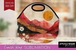 Boho Landscape Lunch Bag - Minimalist Lunch Bug PNG Product Image 1