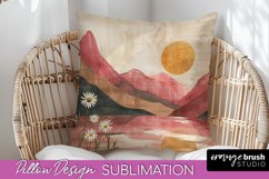Boho Pillow Cover - Minimalist Landscape Pillow Sublimation Product Image 1