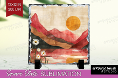 Boho Landscape Slate PNG - Minimalist Square Slate Product Image 1