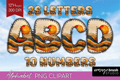 Abstract Boho Doodle Aphabet Clipart - Nature Letters PNG Product Image 1