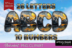 Abstract Boho Doodle Aphabet Clipart - Nature Letters PNG Product Image 1