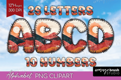 Abstract Boho Doodle Aphabet Clipart - Nature Letters PNG Product Image 1